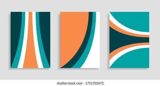 Abstract background. Set of A4 vertical brochures. Flat style. Vector illustration. Business template collection.