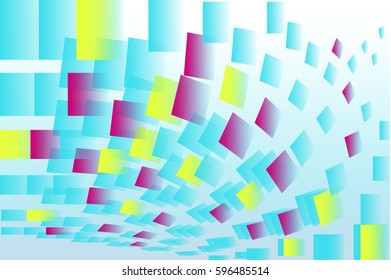 Abstract background with set of blue purple and yellow squares
