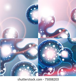 abstract background set blue vector 10 eps