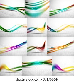 Abstrakter Hintergrundsatz, unscharfe Wellenvorlagen. Vektorgrafik