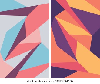 Abstract background set with colorful polygonal pattern