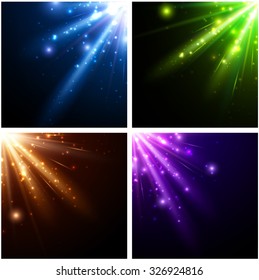 Abstract background set with colour pattern. Vector illustration.