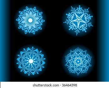 abstract background with set of creative pattern bloom