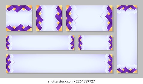Abstract background set of creative web banners. gradient texture. web banners. Business ad banner. Social media templates, cover, poster. Vertical, horizontal and square template.