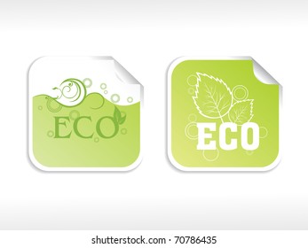abstract background with set of ecology sticker