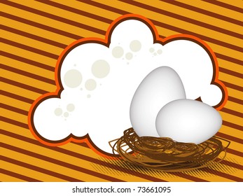abstract background with set of egg in nest