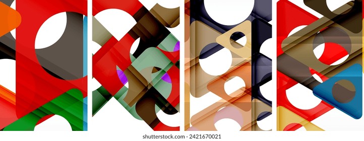 Abstract background set featuring captivating triangles. Harmonious blend of geometry and style, these designs bring modern flair