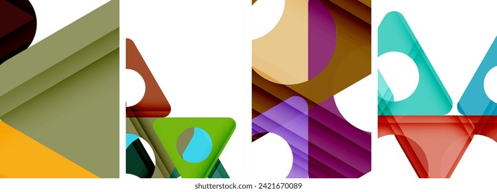 Abstract background set featuring captivating triangles. Harmonious blend of geometry and style, these designs bring modern flair
