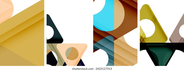 Abstract background set featuring captivating triangles. Harmonious blend of geometry and style, these designs bring modern flair