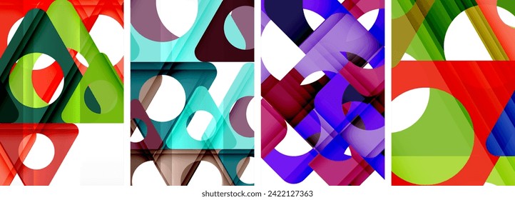 Abstract background set featuring captivating triangles. Harmonious blend of geometry and style, these designs bring modern flair