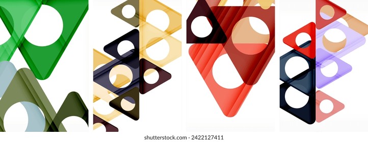 Abstract background set featuring captivating triangles. Harmonious blend of geometry and style, these designs bring modern flair