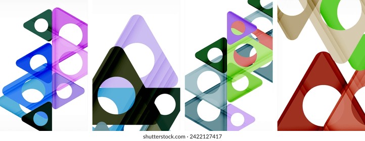 Abstract background set featuring captivating triangles. Harmonious blend of geometry and style, these designs bring modern flair
