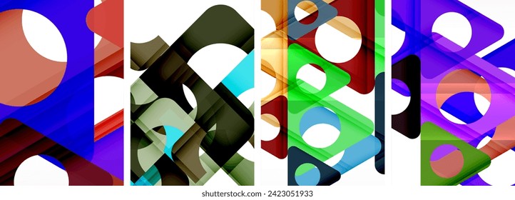 Abstract background set featuring captivating triangles. Harmonious blend of geometry and style, these designs bring modern flair