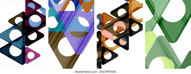 Abstract background set featuring captivating triangles. Harmonious blend of geometry and style, these designs bring modern flair
