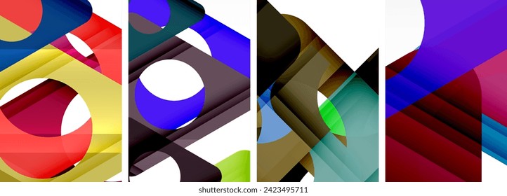 Abstract background set featuring captivating triangles. Harmonious blend of geometry and style, these designs bring modern flair