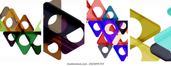 Abstract background set featuring captivating triangles. Harmonious blend of geometry and style, these designs bring modern flair