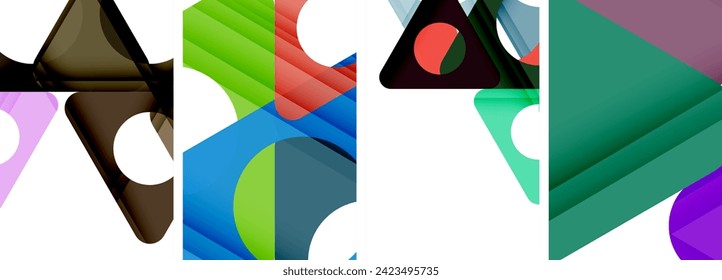 Abstract background set featuring captivating triangles. Harmonious blend of geometry and style, these designs bring modern flair
