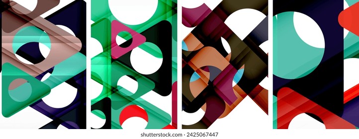 Abstract background set featuring captivating triangles. Harmonious blend of geometry and style, these designs bring modern flair