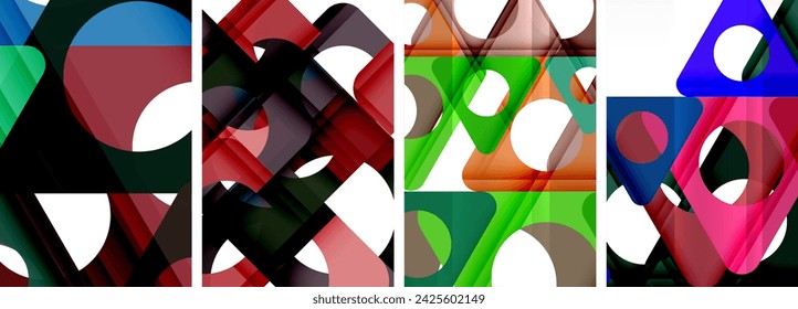 Abstract background set featuring captivating triangles. Harmonious blend of geometry and style, these designs bring modern flair