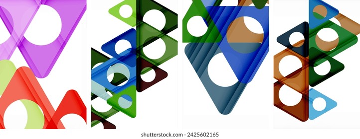 Abstract background set featuring captivating triangles. Harmonious blend of geometry and style, these designs bring modern flair