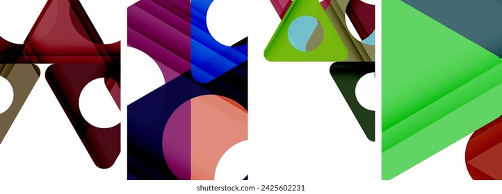 Abstract background set featuring captivating triangles. Harmonious blend of geometry and style, these designs bring modern flair