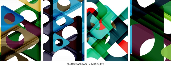 Abstract background set featuring captivating triangles. Harmonious blend of geometry and style, these designs bring modern flair