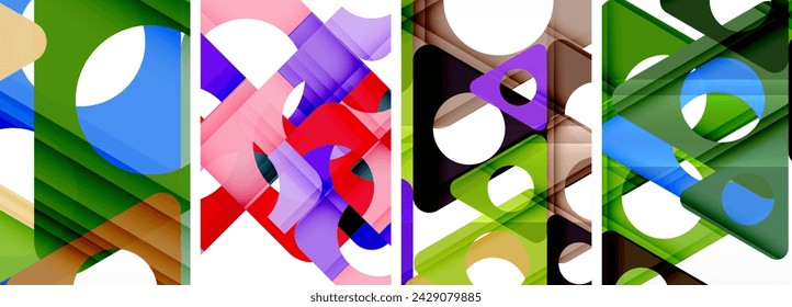 Abstract background set featuring captivating triangles. Harmonious blend of geometry and style, these designs bring modern flair