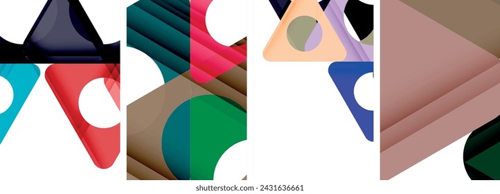 Abstract background set featuring captivating triangles. Harmonious blend of geometry and style, these designs bring modern flair