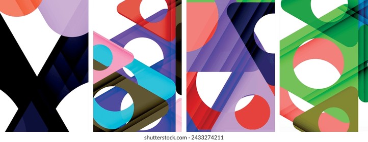 Abstract background set featuring captivating triangles. Harmonious blend of geometry and style, these designs bring modern flair