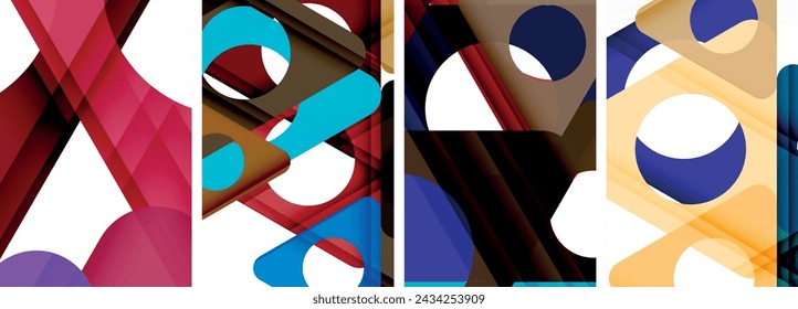 Abstract background set featuring captivating triangles. Harmonious blend of geometry and style, these designs bring modern flair