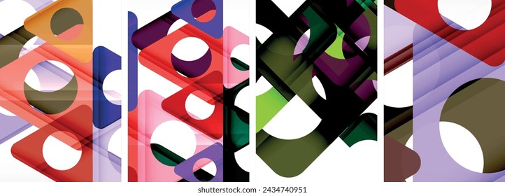 Abstract background set featuring captivating triangles. Harmonious blend of geometry and style, these designs bring modern flair