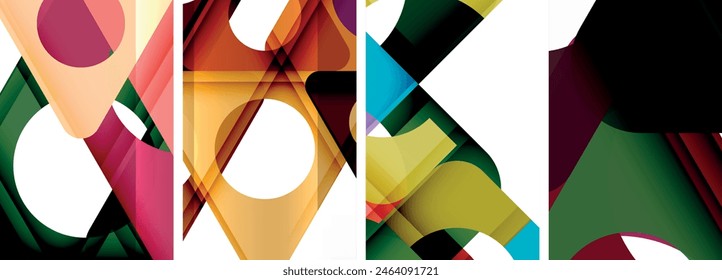 Abstract background set featuring captivating triangles. Harmonious blend of geometry and style, these designs bring modern flair