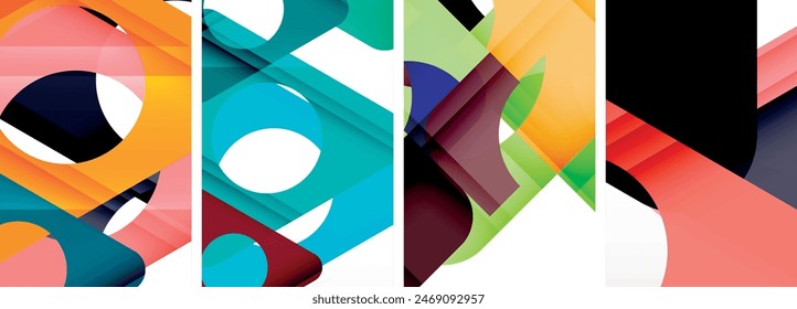 Abstract background set featuring captivating triangles. Harmonious blend of geometry and style, these designs bring modern flair