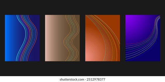 Fundo abstrato definido com partículas fluindo. Ondas dinâmicas. ilustração moderna