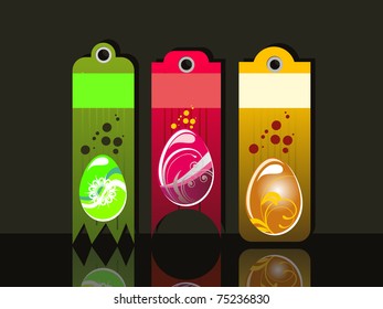 abstract background with set of four easter sale tag, vector illustration