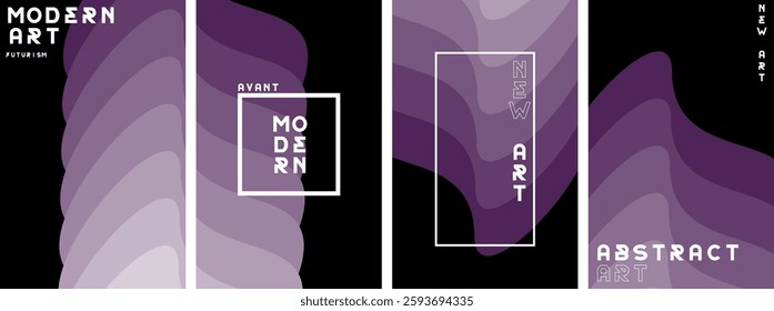 Abstract background set. Gradient mesh. Effect dark color blend. Blurred step colorful mix. Modern design template for web covers, ad banners, posters, brochures, flyers. Vector image EPS.