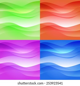 abstract background set of green , red, blue and purple