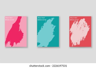 Abstract background set, grunge texture. Minimalistic art, brush strokes style. Design for card, brochure, banner idea, book cover, booklet print, flyer sheet a4. Collage page, web header template.