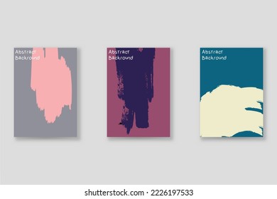 Abstract background set, grunge texture. Minimalistic art, brush strokes style. Design for card, brochure, banner idea, book cover, booklet print, flyer sheet a4. Collage page, web header template.