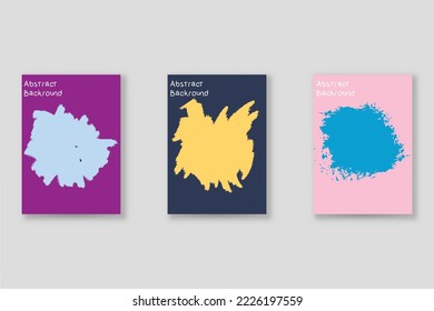 Abstract background set, grunge texture. Minimalistic art, brush strokes style. Design for card, brochure, banner idea, book cover, booklet print, flyer sheet a4. Collage page, web header template.