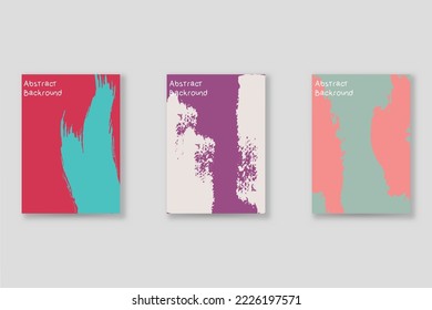 Conjunto de fondo abstracto, textura gruesa. Arte minimalista, estilo de pinceladas. Diseño para tarjeta, folleto, idea de banner, portada de libro, folleto, hoja de volante a4. Página de conjunto, plantilla de encabezado web.