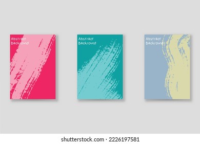 Conjunto de fondo abstracto, textura gruesa. Arte minimalista, estilo de pinceladas. Diseño para tarjeta, folleto, idea de banner, portada de libro, folleto, hoja de volante a4. Página de conjunto, plantilla de encabezado web.