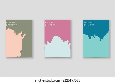 Abstract background set, grunge texture. Minimalistic art, brush strokes style. Design for card, brochure, banner idea, book cover, booklet print, flyer sheet a4. Collage page, web header template.