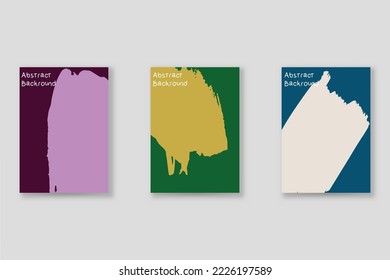 Abstract background set, grunge texture. Minimalistic art, brush strokes style. Design for card, brochure, banner idea, book cover, booklet print, flyer sheet a4. Collage page, web header template.
