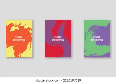 Abstract background set, grunge texture. Minimalistic art, brush strokes style. Design for card, brochure, banner idea, book cover, booklet print, flyer sheet a4. Collage page, web header template.