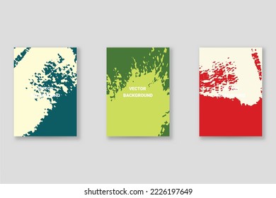 Conjunto de fondo abstracto, textura gruesa. Arte minimalista, estilo de pinceladas. Diseño para tarjeta, folleto, idea de banner, portada de libro, folleto, hoja de volante a4. Página de conjunto, plantilla de encabezado web.