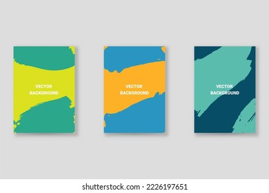 Abstract background set, grunge texture. Minimalistic art, brush strokes style. Design for card, brochure, banner idea, book cover, booklet print, flyer sheet a4. Collage page, web header template.