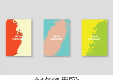 Abstract background set, grunge texture. Minimalistic art, brush strokes style. Design for card, brochure, banner idea, book cover, booklet print, flyer sheet a4. Collage page, web header template.