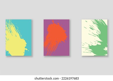 Conjunto de fondo abstracto, textura gruesa. Arte minimalista, estilo de pinceladas. Diseño para tarjeta, folleto, idea de banner, portada de libro, folleto, hoja de volante a4. Página de conjunto, plantilla de encabezado web.