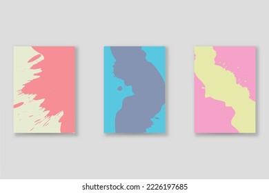 Conjunto de fondo abstracto, textura gruesa. Arte minimalista, estilo de pinceladas. Diseño para tarjeta, folleto, idea de banner, portada de libro, folleto, hoja de volante a4. Página de conjunto, plantilla de encabezado web.